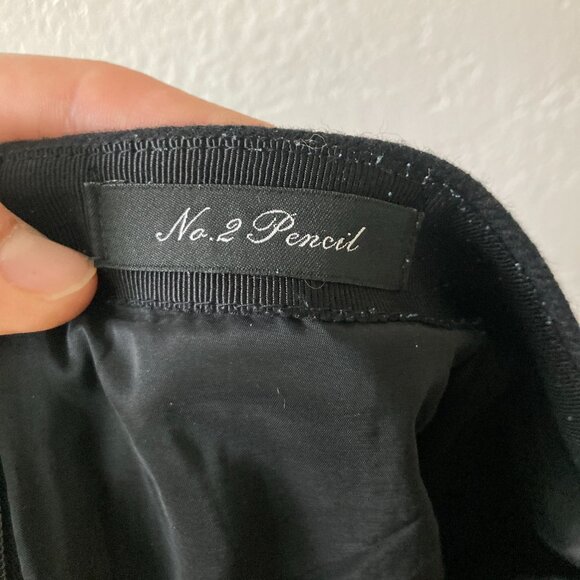 J Crew 100% Wool Black No. 2 Pencil Skirt Classic Minimalist Office City Size 0 - Picture 7 of 10